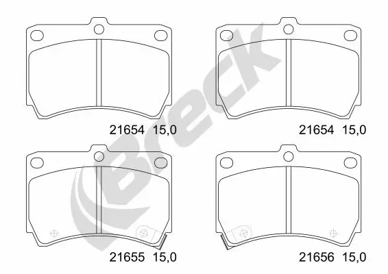 Bremsbelagsatz, Scheibenbremse BRECK 21654 00 702 10