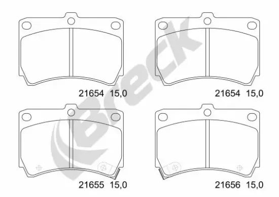 Bremsbelagsatz, Scheibenbremse BRECK 21654 00 702 10 Bild Bremsbelagsatz, Scheibenbremse BRECK 21654 00 702 10