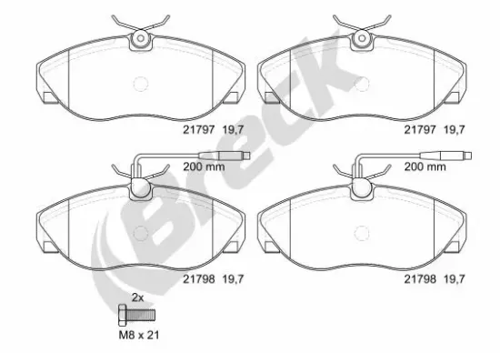 Bremsbelagsatz, Scheibenbremse BRECK 21797 00 703 10 Bild Bremsbelagsatz, Scheibenbremse BRECK 21797 00 703 10