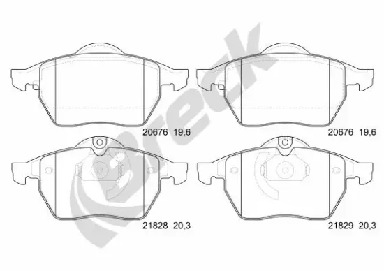 Bremsbelagsatz, Scheibenbremse Vorderachse BRECK 21829 00 701 00 Bild Bremsbelagsatz, Scheibenbremse Vorderachse BRECK 21829 00 701 00
