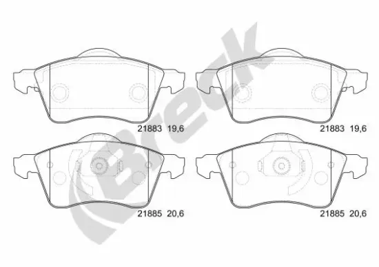 Bremsbelagsatz, Scheibenbremse BRECK 21883 00 701 00 Bild Bremsbelagsatz, Scheibenbremse BRECK 21883 00 701 00