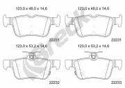 Bremsbelagsatz, Scheibenbremse Hinterachse BRECK 22231 00 702 10
