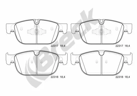 Bremsbelagsatz, Scheibenbremse BRECK 22317 00 553 00 Bild Bremsbelagsatz, Scheibenbremse BRECK 22317 00 553 00