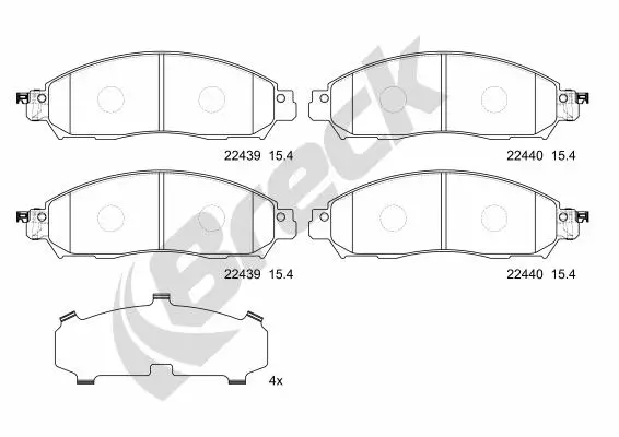 Bremsbelagsatz, Scheibenbremse BRECK 22439 00 651 00 Bild Bremsbelagsatz, Scheibenbremse BRECK 22439 00 651 00