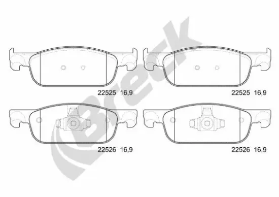 Bremsbelagsatz, Scheibenbremse BRECK 22525 00 702 00 Bild Bremsbelagsatz, Scheibenbremse BRECK 22525 00 702 00