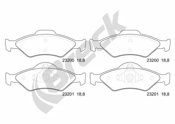 Bremsbelagsatz, Scheibenbremse BRECK 23200 00 702 00