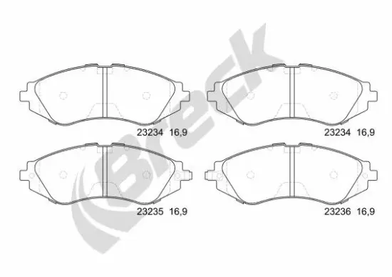 Bremsbelagsatz, Scheibenbremse BRECK 23234 00 701 10 Bild Bremsbelagsatz, Scheibenbremse BRECK 23234 00 701 10