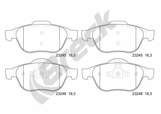 Bremsbelagsatz, Scheibenbremse BRECK 23248 00 701 00 Bild Bremsbelagsatz, Scheibenbremse BRECK 23248 00 701 00