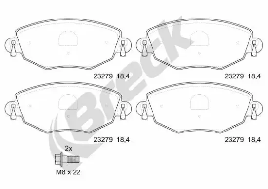 Bremsbelagsatz, Scheibenbremse BRECK 23279 00 701 10 Bild Bremsbelagsatz, Scheibenbremse BRECK 23279 00 701 10