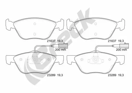 Bremsbelagsatz, Scheibenbremse BRECK 23289 00 701 10 Bild Bremsbelagsatz, Scheibenbremse BRECK 23289 00 701 10