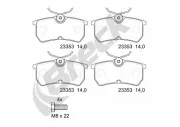 Bremsbelagsatz, Scheibenbremse Hinterachse BRECK 23353 00 704 00