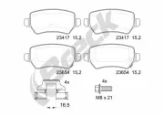 Bremsbelagsatz, Scheibenbremse BRECK 23417 00 704 10