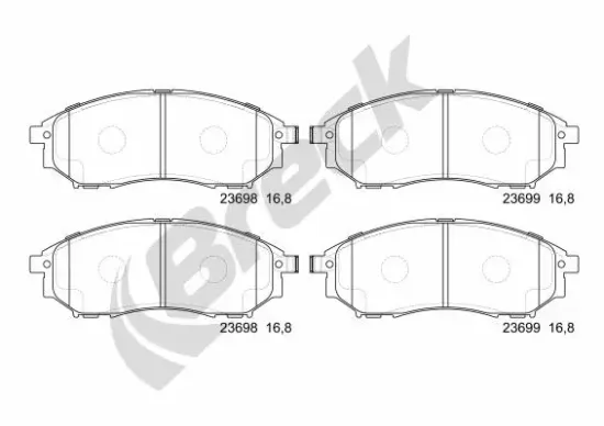 Bremsbelagsatz, Scheibenbremse Vorderachse BRECK 23698 00 701 00 Bild Bremsbelagsatz, Scheibenbremse Vorderachse BRECK 23698 00 701 00