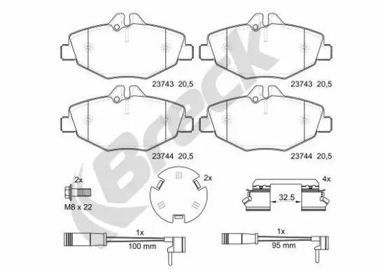 Bremsbelagsatz, Scheibenbremse Vorderachse BRECK 23743 00 701 10 Bild Bremsbelagsatz, Scheibenbremse Vorderachse BRECK 23743 00 701 10