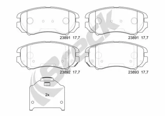 Bremsbelagsatz, Scheibenbremse BRECK 23891 00 701 10 Bild Bremsbelagsatz, Scheibenbremse BRECK 23891 00 701 10