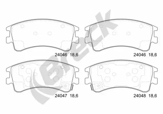 Bremsbelagsatz, Scheibenbremse Vorderachse BRECK 24046 00 701 10 Bild Bremsbelagsatz, Scheibenbremse Vorderachse BRECK 24046 00 701 10