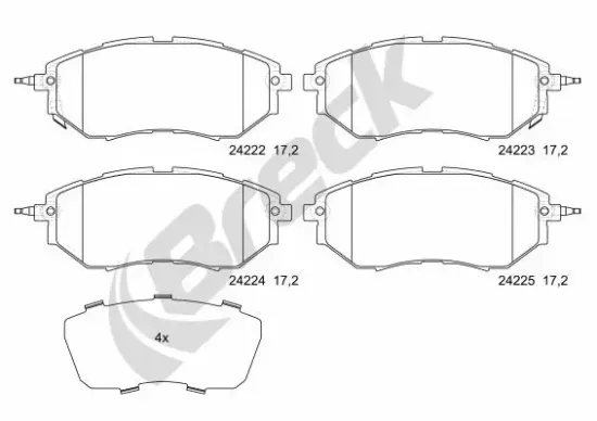 Bremsbelagsatz, Scheibenbremse BRECK 24222 00 701 10 Bild Bremsbelagsatz, Scheibenbremse BRECK 24222 00 701 10