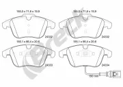 Bremsbelagsatz, Scheibenbremse Vorderachse BRECK 24333 00 701 10