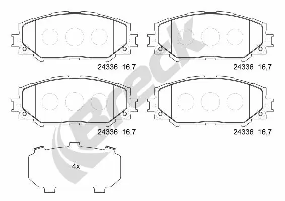 Bremsbelagsatz, Scheibenbremse BRECK 24336 00 701 00