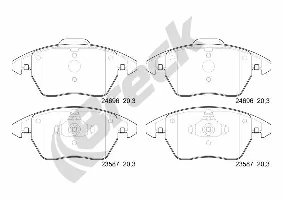 Bremsbelagsatz, Scheibenbremse BRECK 24696 00 701 00