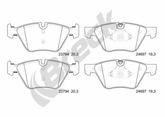 Bremsbelagsatz, Scheibenbremse BRECK 24703 00 554 00 Bild Bremsbelagsatz, Scheibenbremse BRECK 24703 00 554 00