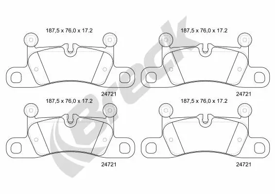 Bremsbelagsatz, Scheibenbremse BRECK 24721 00 553 00