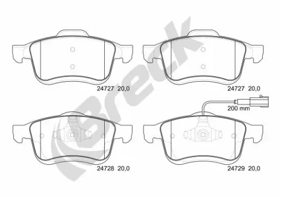 Bremsbelagsatz, Scheibenbremse BRECK 24727 00 701 10 Bild Bremsbelagsatz, Scheibenbremse BRECK 24727 00 701 10