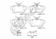 Bremsbelagsatz, Scheibenbremse Hinterachse BRECK 24922 00 704 00