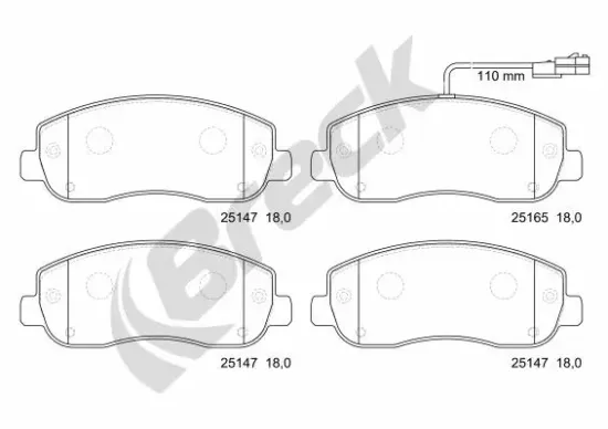 Bremsbelagsatz, Scheibenbremse BRECK 25147 00 703 10 Bild Bremsbelagsatz, Scheibenbremse BRECK 25147 00 703 10