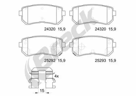 Bremsbelagsatz, Scheibenbremse BRECK 25292 00 702 00 Bild Bremsbelagsatz, Scheibenbremse BRECK 25292 00 702 00