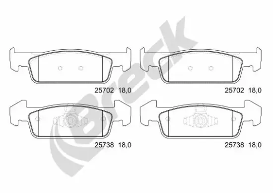 Bremsbelagsatz, Scheibenbremse BRECK 25738 00 702 00 Bild Bremsbelagsatz, Scheibenbremse BRECK 25738 00 702 00