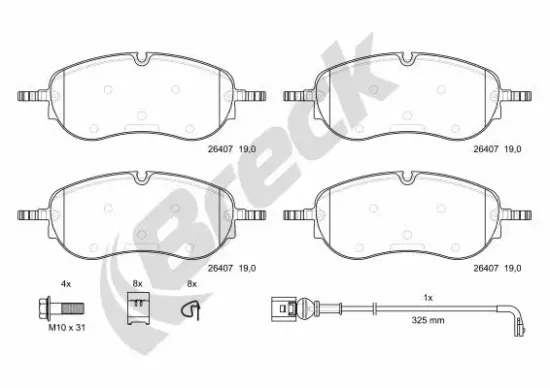 Bremsbelagsatz, Scheibenbremse BRECK 26407 00 651 00 Bild Bremsbelagsatz, Scheibenbremse BRECK 26407 00 651 00