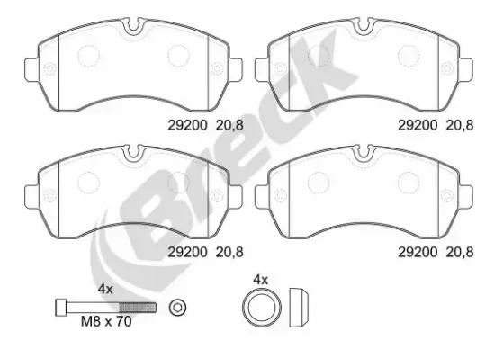 Bremsbelagsatz, Scheibenbremse BRECK 29200 00 703 00 Bild Bremsbelagsatz, Scheibenbremse BRECK 29200 00 703 00