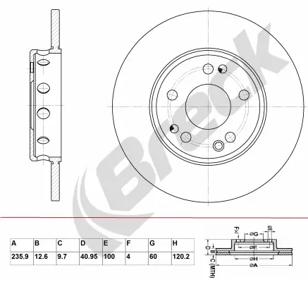 Bremsscheibe BRECK BR 010 SA100