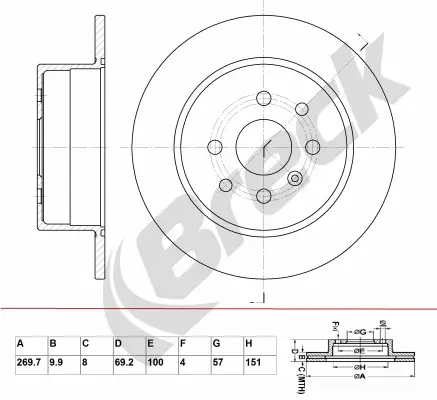 Bremsscheibe BRECK BR 019 SA100