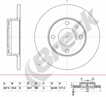 Bremsscheibe BRECK BR 046 SA100