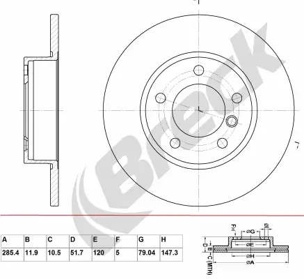 Bremsscheibe BRECK BR 053 SA100