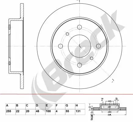 Bremsscheibe Vorderachse BRECK BR 342 VA100