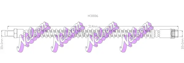 Bremsschlauch Vorderachse links rechts KAWE H3886