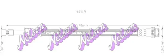 Bremsschlauch Hinterachse links rechts KAWE H4119 Bild Bremsschlauch Hinterachse links rechts KAWE H4119