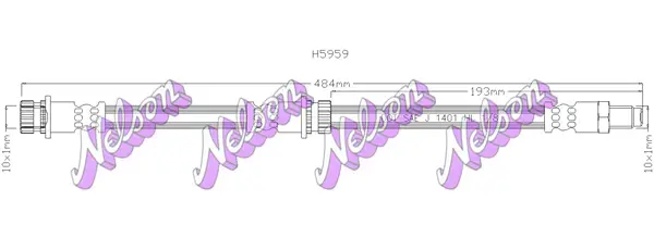 Bremsschlauch Hinterachse links rechts KAWE H5959