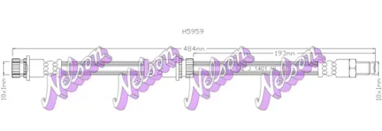 Bremsschlauch Hinterachse links rechts KAWE H5959 Bild Bremsschlauch Hinterachse links rechts KAWE H5959
