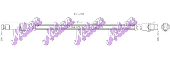 Bremsschlauch Hinterachse links rechts KAWE H6638 Bild Bremsschlauch Hinterachse links rechts KAWE H6638