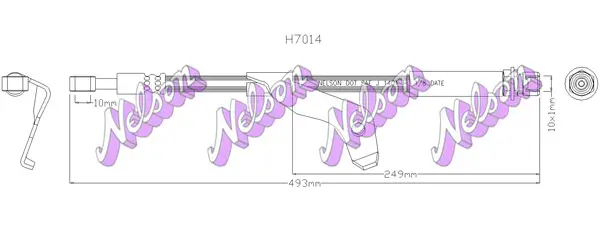 Bremsschlauch Vorderachse rechts KAWE H7014