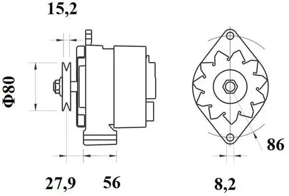 Generator 14 V MAHLE MG 278 Bild Generator 14 V MAHLE MG 278