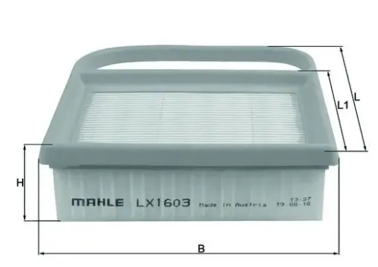 Luftfilter MAHLE LX 1603 Bild Luftfilter MAHLE LX 1603