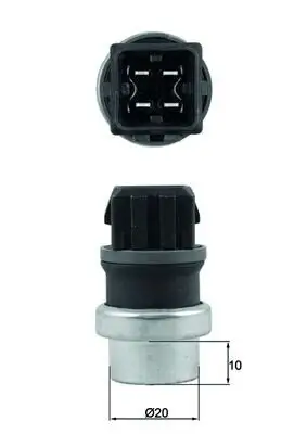 Sensor, Kühlmitteltemperatur MAHLE TSE 24 Bild Sensor, Kühlmitteltemperatur MAHLE TSE 24