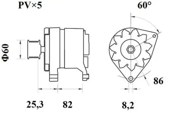 Generator 14 V MAHLE MG 101 Bild Generator 14 V MAHLE MG 101