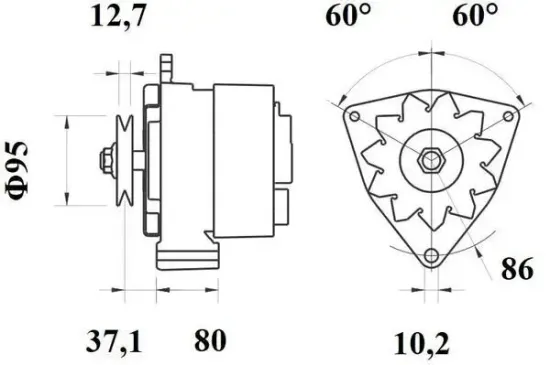 Generator 14 V MAHLE MG 158 Bild Generator 14 V MAHLE MG 158