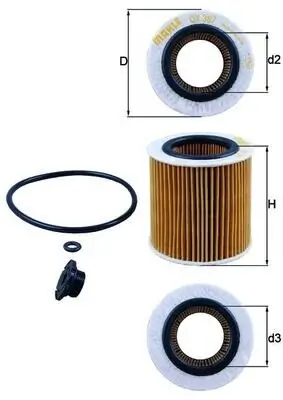 Ölfilter MAHLE OX 387D1 Bild Ölfilter MAHLE OX 387D1